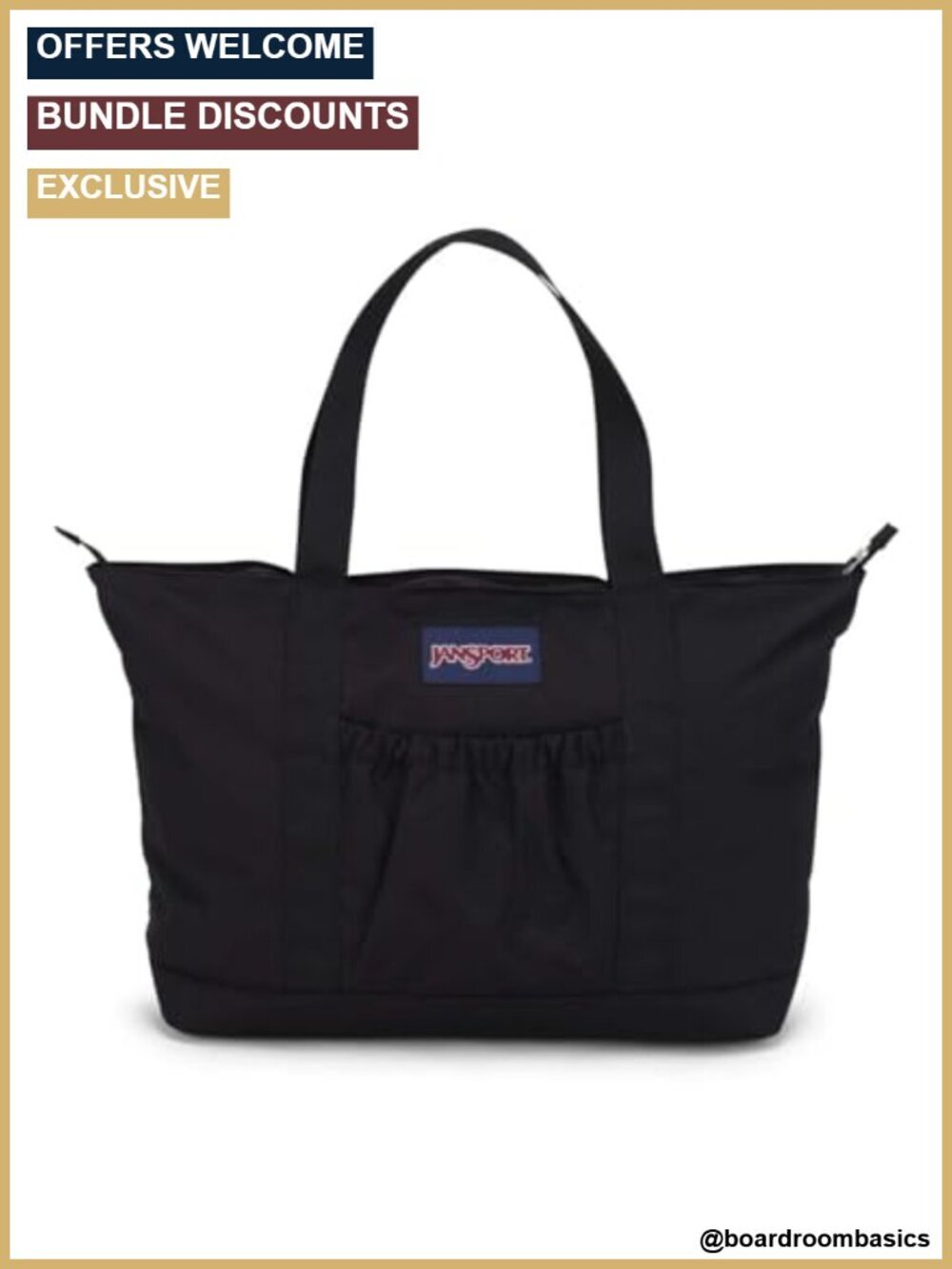Spacious Tote With Dual Shoulder Handles, Padded Bottom, Zippered Closure
